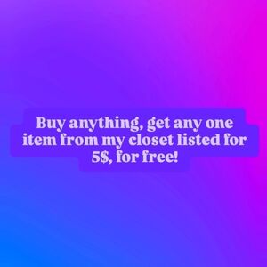 Get a free 5$ gift from my closet, of your choice, with any purchase! 🛍️